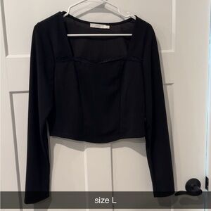 Aritzia Black Long Sleeve Blouse